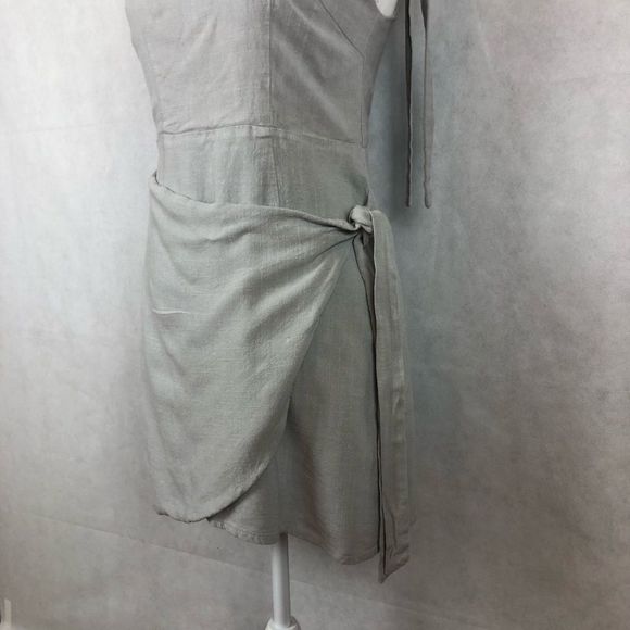 SzM White Fox Gray Wrap Dress - Picture 4 of 11